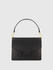 Black Medium Classic Leather Shoulder Bag