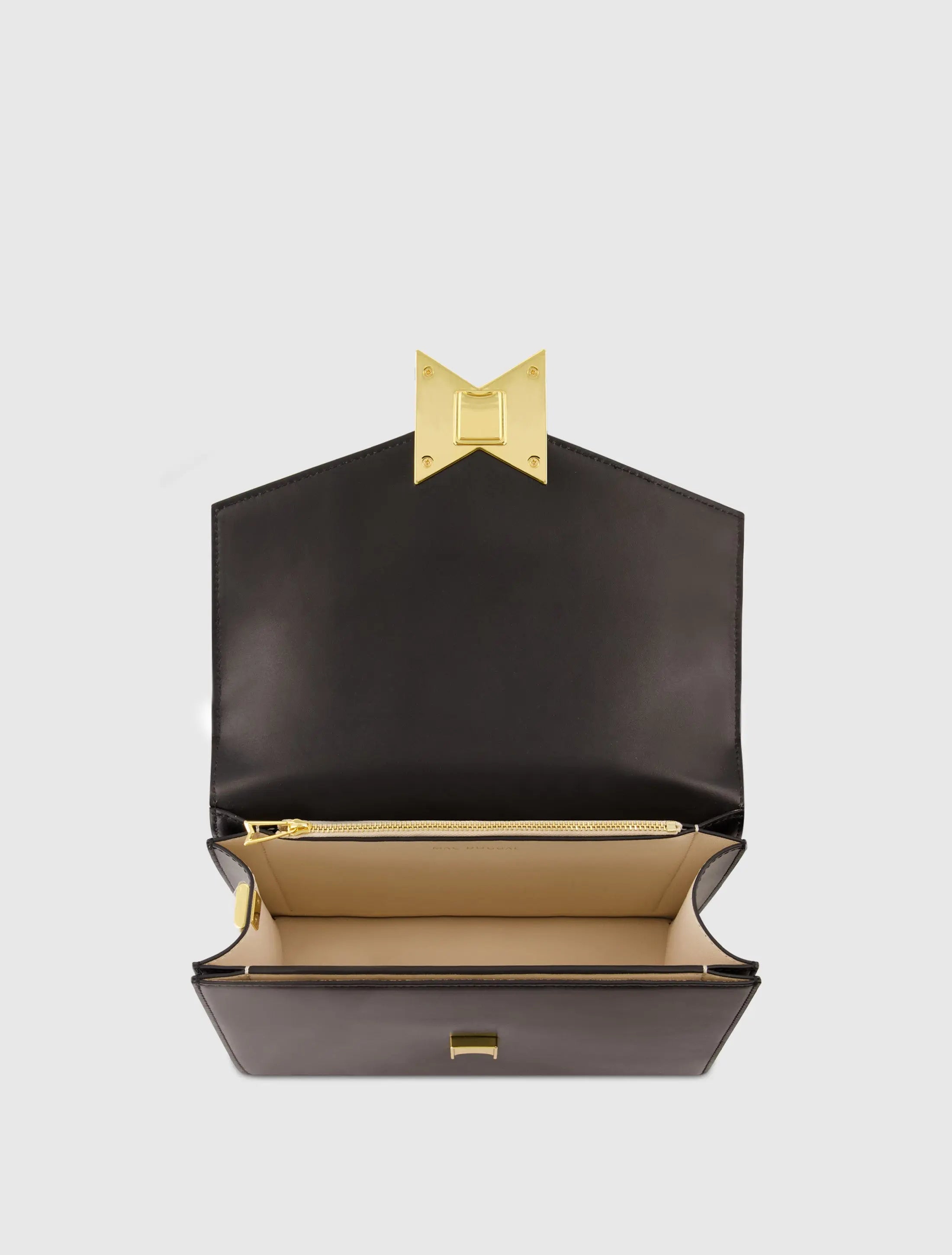 Black Medium Classic Leather Shoulder Bag