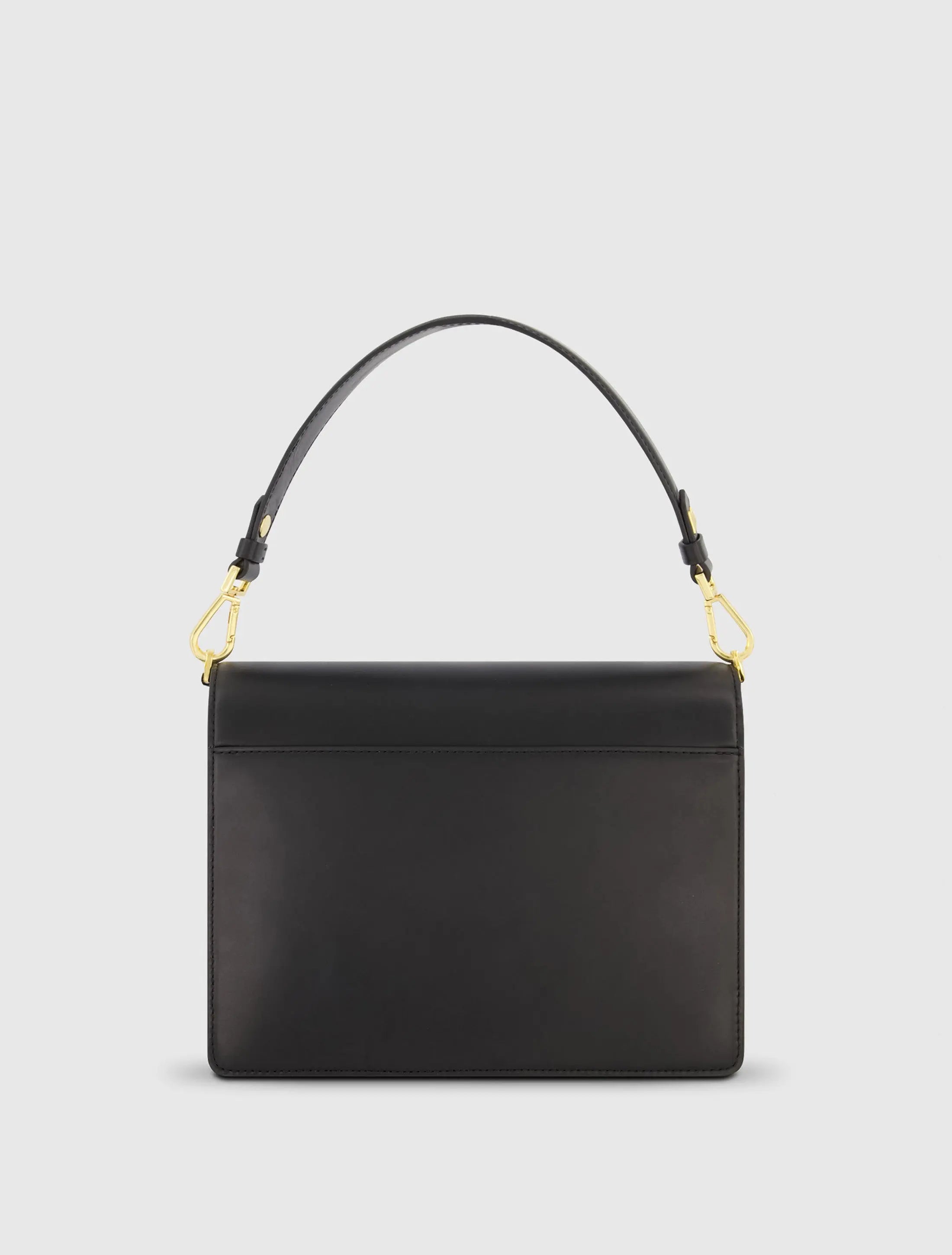 Black Medium Classic Leather Shoulder Bag