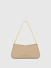Small Leather Shoulder Bag with Gold Chain