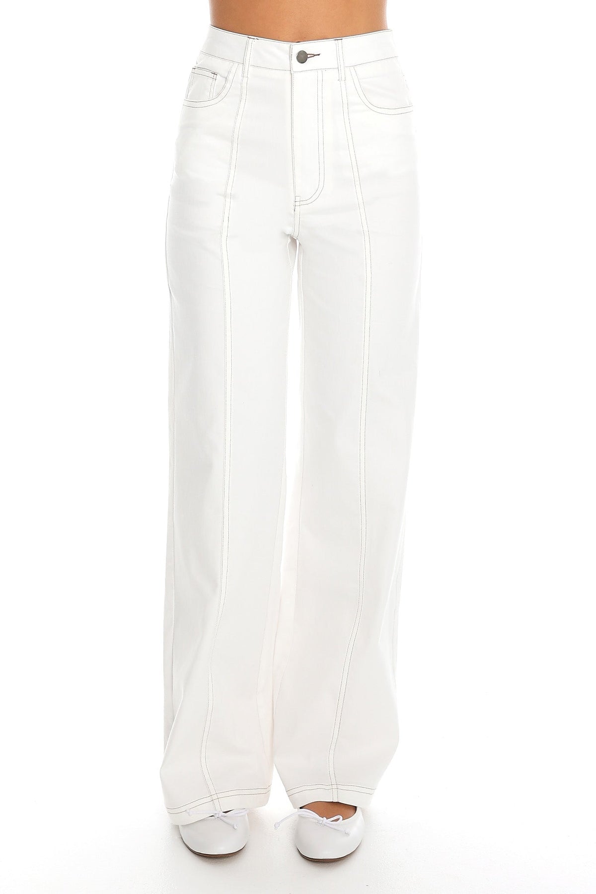 Low Light Wide-Leg Trousers Off White
