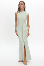 Whispering Willow One-Shoulder Gown Pistachio Green