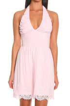 Calabra Halter Mini Dress Pink