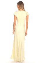 Florelle Lace Trim Flutter Sleeve Maxi Dress Butter