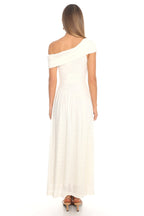 Moonlit Vows Draped Maxi Dress Ivory