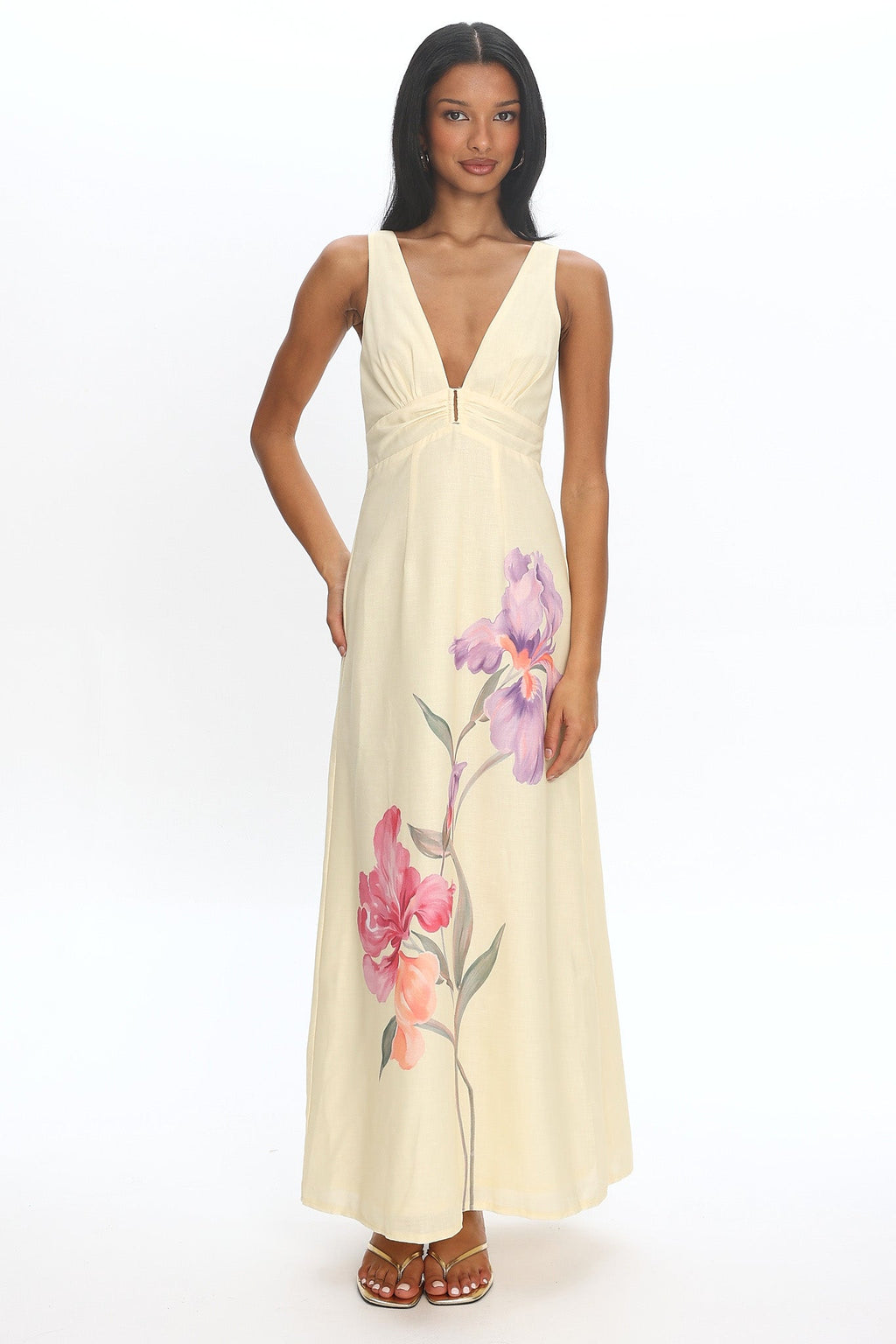Meadow Bloom Maxi Dress Butter Yellow