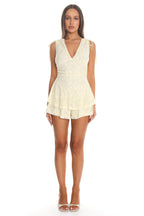 Featherlight Tiered Romper Butter