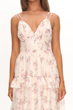 Layna Frill Trim Maxi Dress Floral Blush