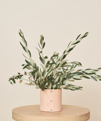 Small Leather Rivet Vase
