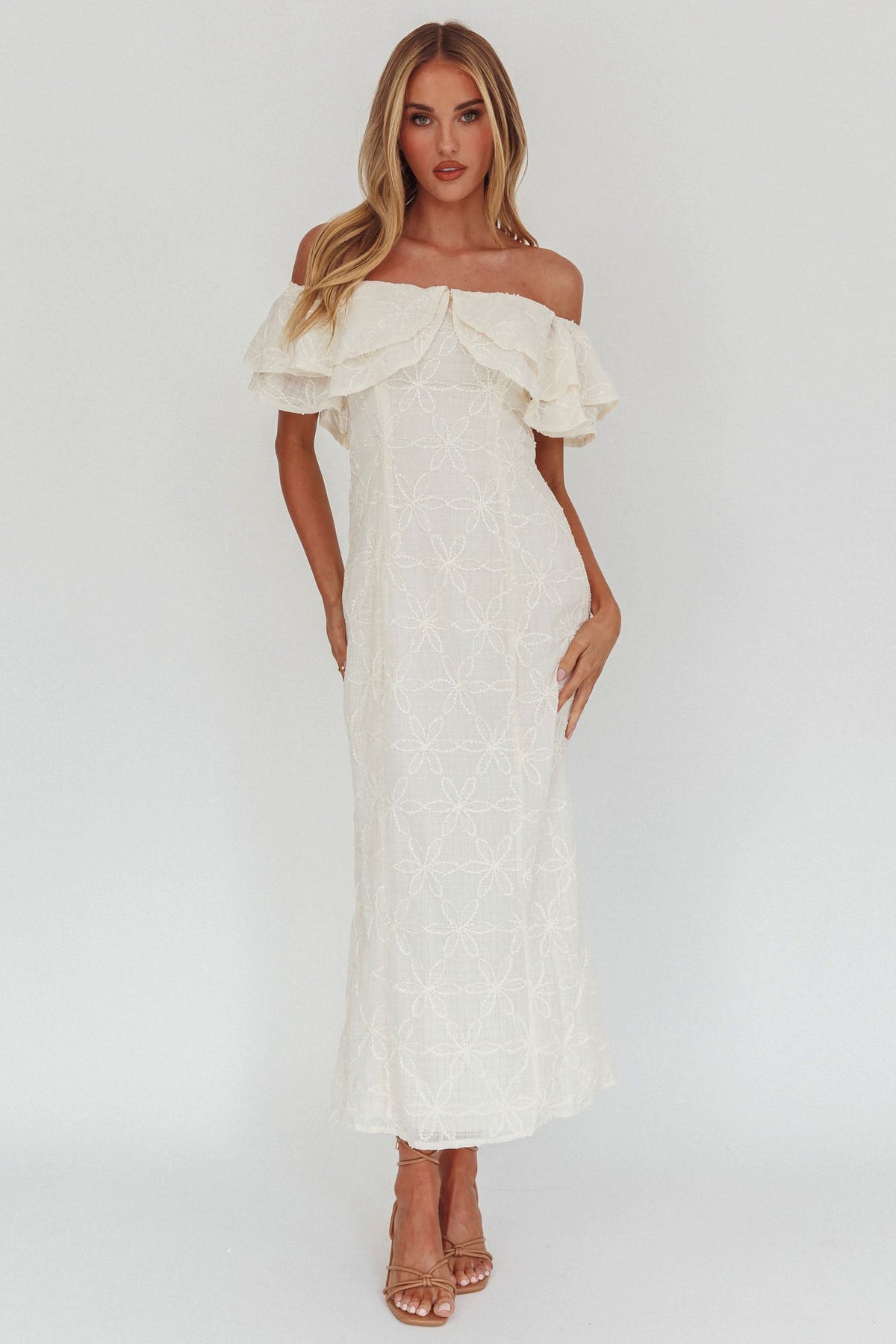 Beauty Within On-Off-Shoulder Maxi Dress Cream Main image