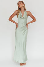Element Halterneck Maxi Dress Matcha