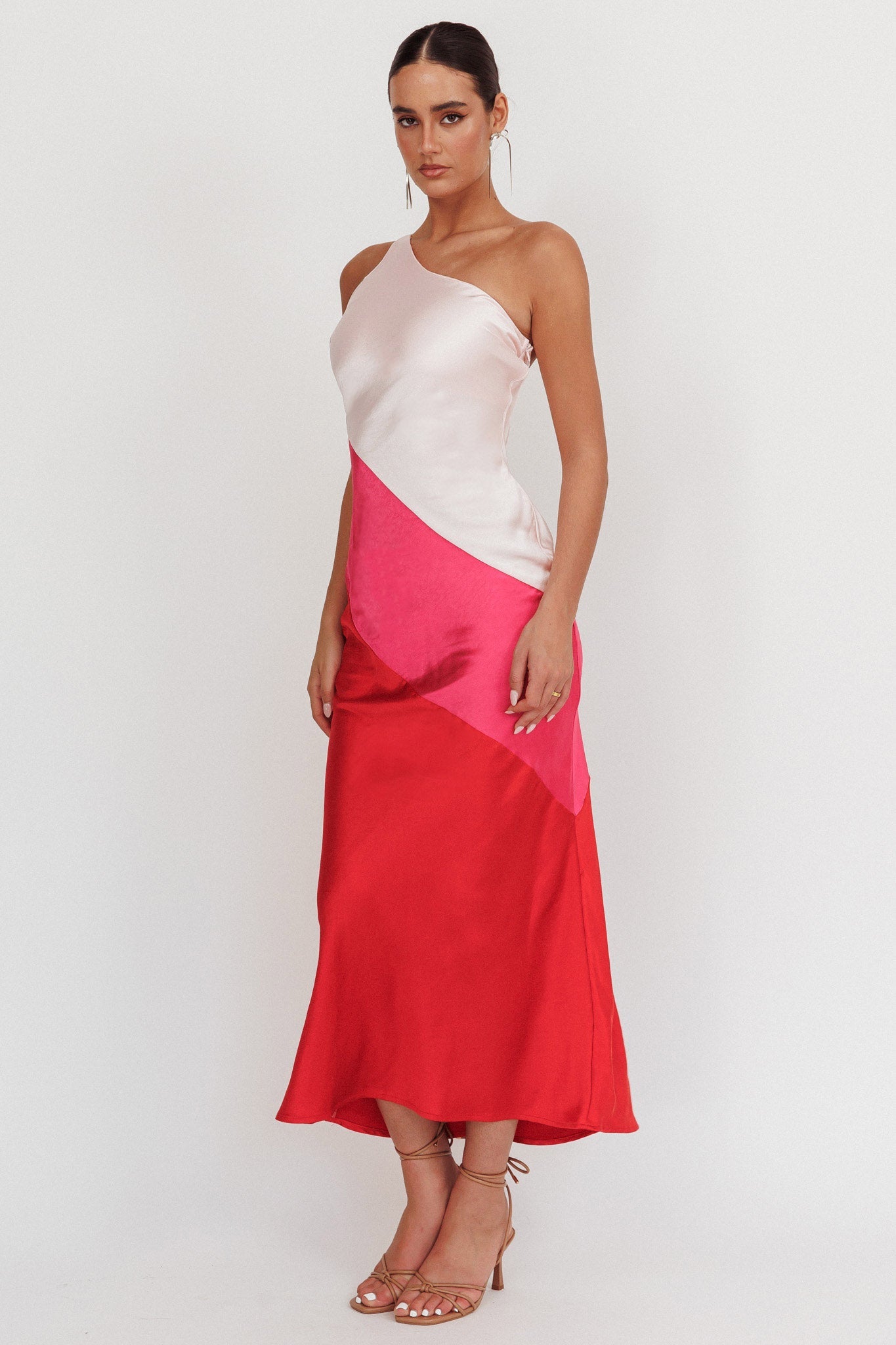 Swipe Right One-Shoulder Maxi Dress Pink Secondary image