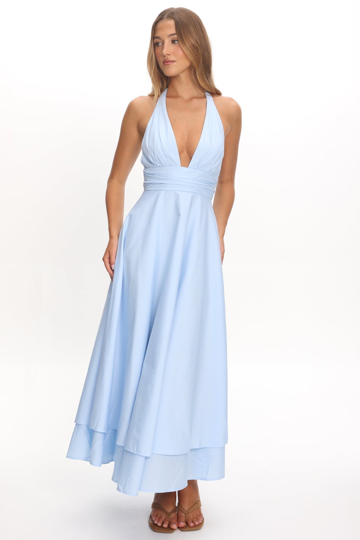 As It Was Halterneck A-Line Maxi Dress Light Blue Main image