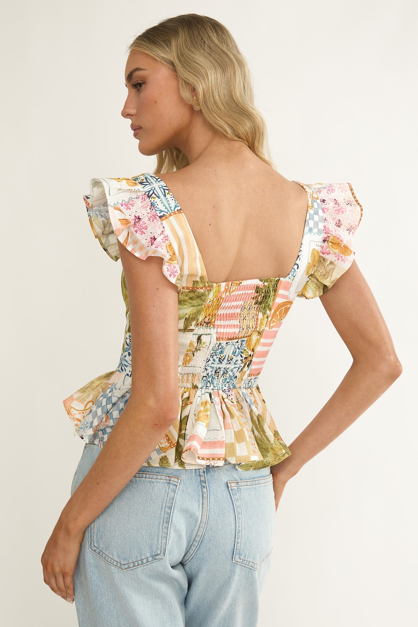 Allora Frill Sleeve Top Las Palmas Secondary image