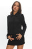 Marsha Button Front Crop Jacket Black