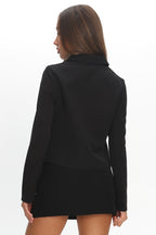 Marsha Button Front Crop Jacket Black