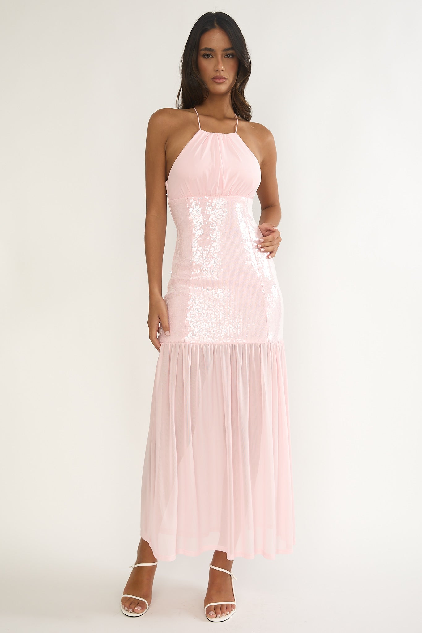 Wilma Sequin Bodice Maxi Dress Pink Secondary image