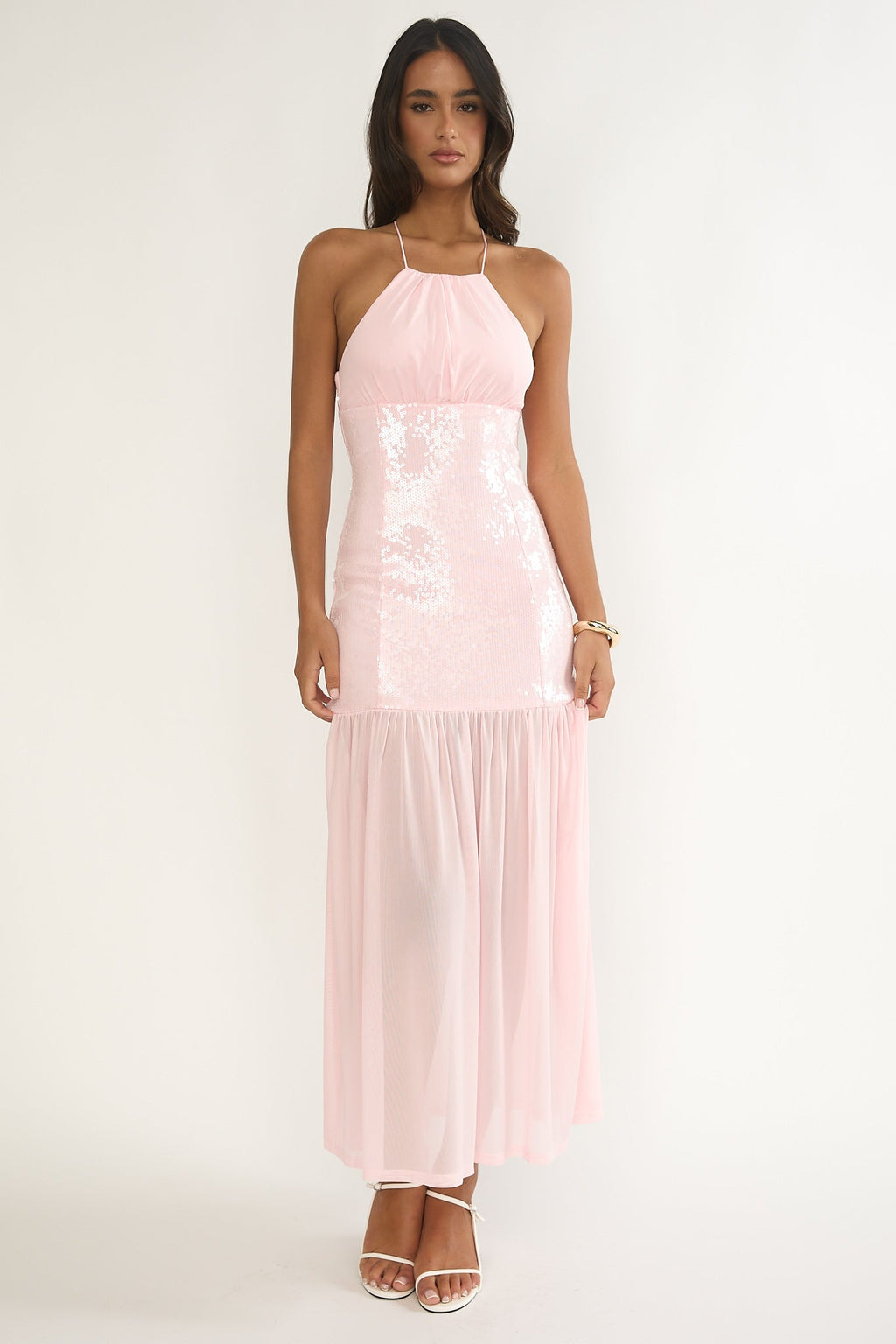 Wilma Sequin Bodice Maxi Dress Pink