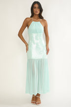 Wilma Sequin Bodice Maxi Dress Mint