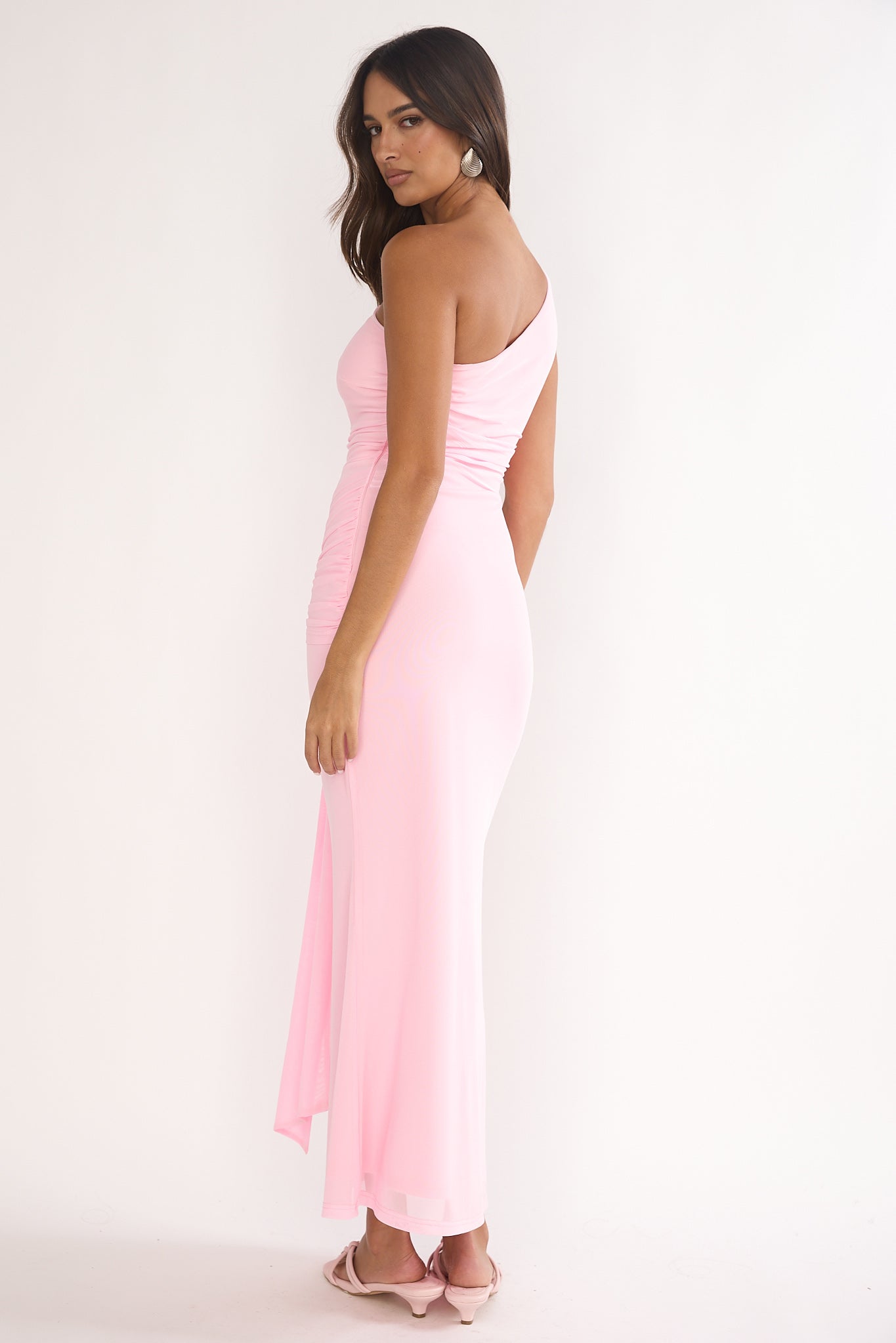 Luli One-Shoulder Cut-Out Maxi Dress Pink Secondary image