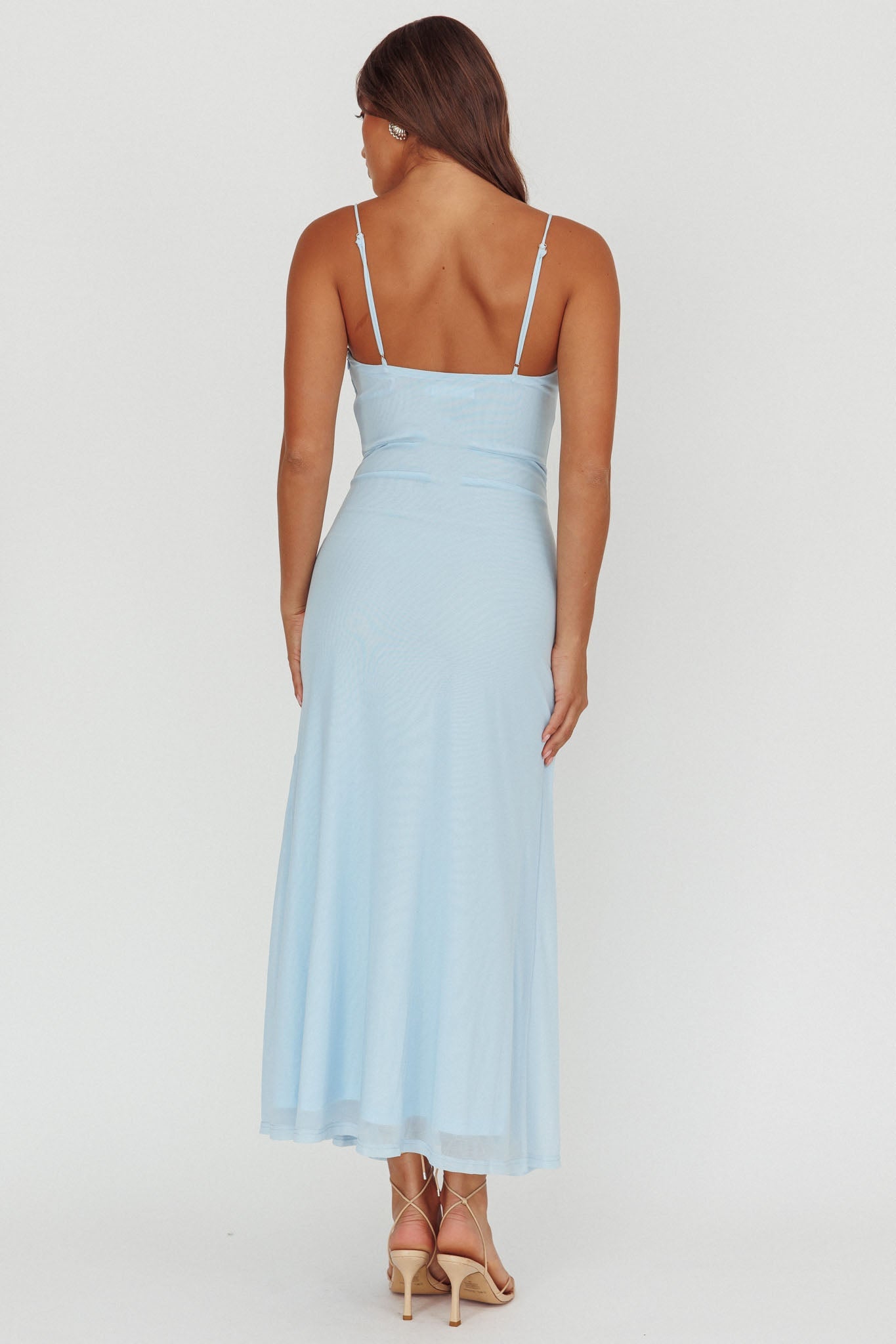 Azure Sun Drop Waist Split Maxi Dress Light Blue Secondary image