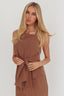 Eniola Asymmetric Neckline Halter Top Chocolate