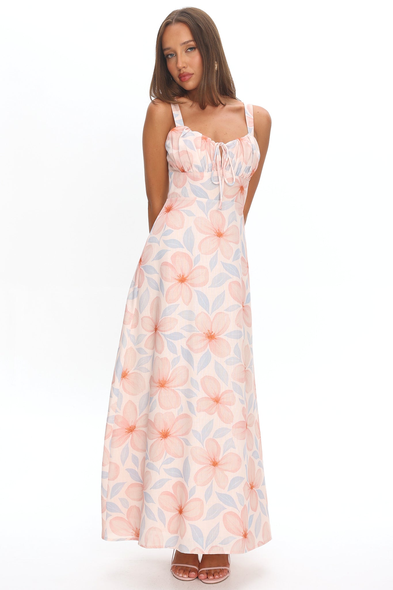 Arabella Tied Bust Maxi Dress Floral Secondary image