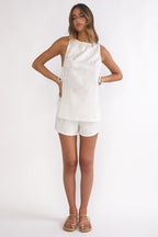 Honeykiss Tie Side Top White