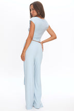 Love Somebody Sash Waist Pants Blue