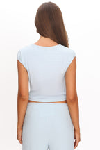 Love Somebody Cap Sleeve Top Blue