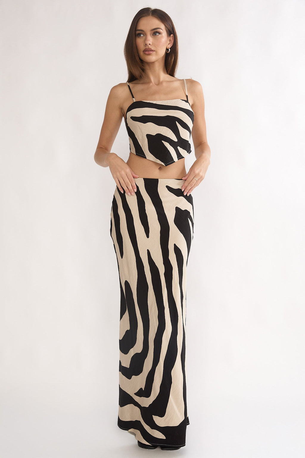 Blythe Maxi Skirt Zebra Black