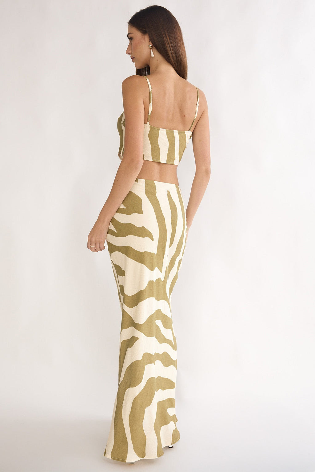 Blythe Maxi Skirt Zebra Khaki
