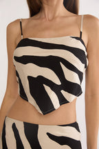Blythe V-Hem Cami Top Zebra Black