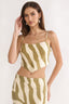 Blythe V-Hem Cami Top Zebra Khaki