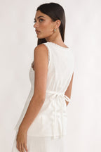 Maribelis Button Front Top White