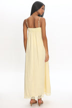 Genevieve Crochet-Trim Maxi Dress Butter
