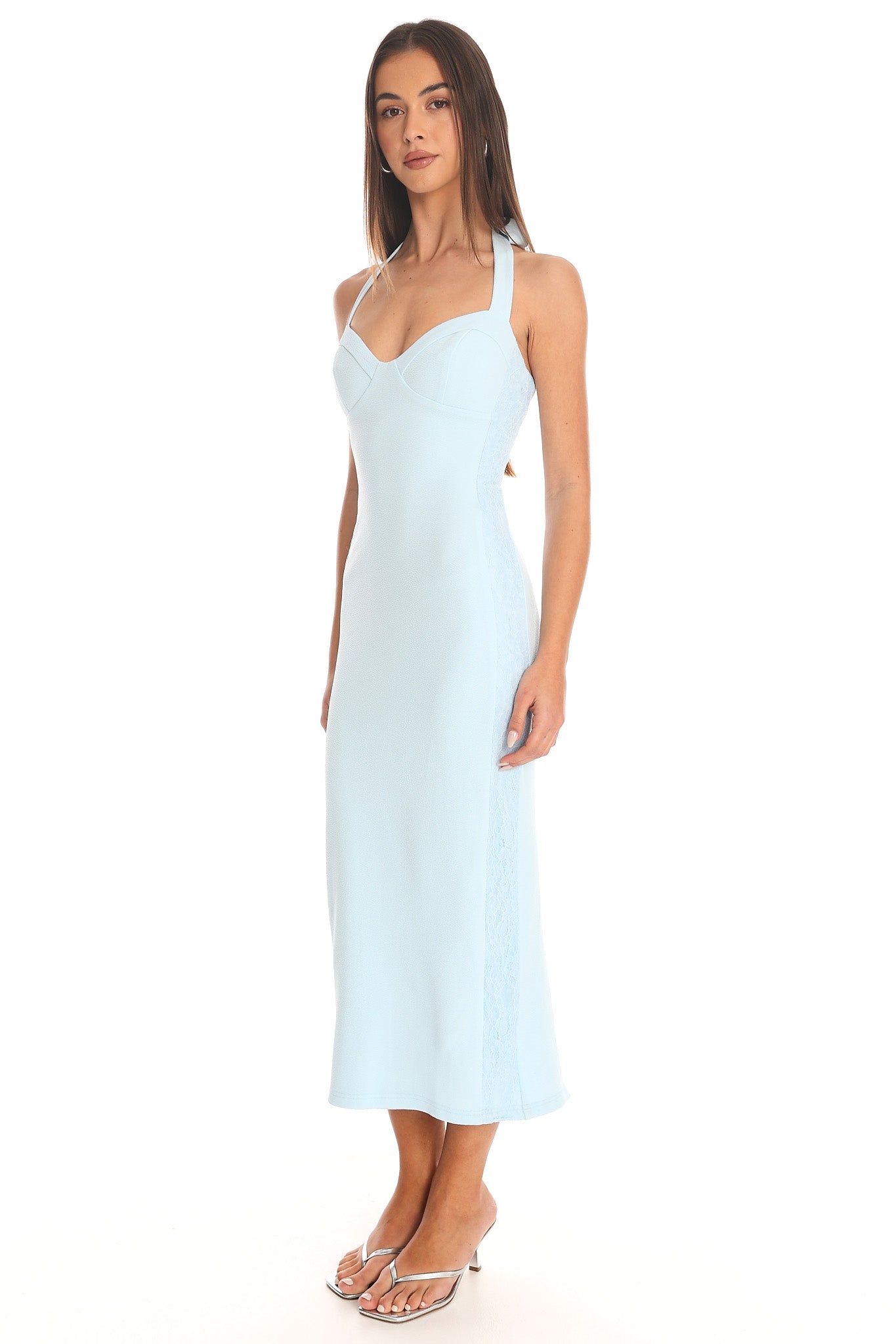 Angelite Halter Midi Dress Light Blue Secondary image