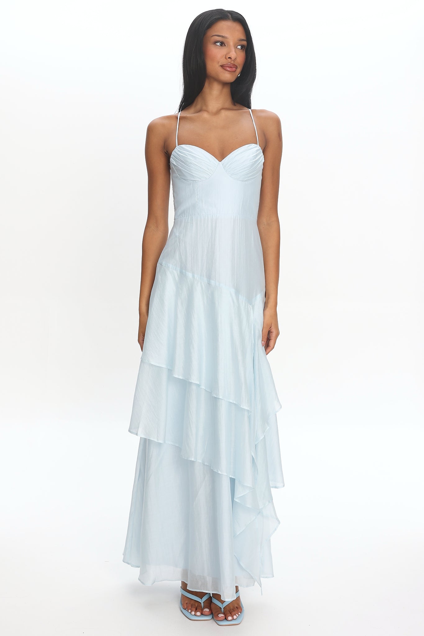 Tiered Tide Ruffle Maxi Dress Light Blue Secondary image