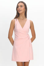 Harlita Wrap Front Mini Dress Blush