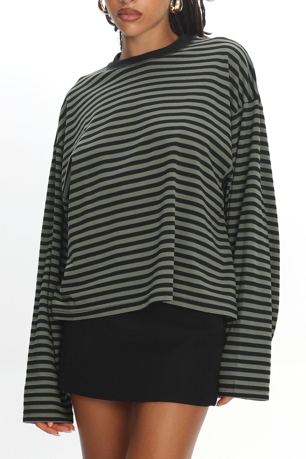 LIONESS Bloom Long Sleeve Forest Stripe