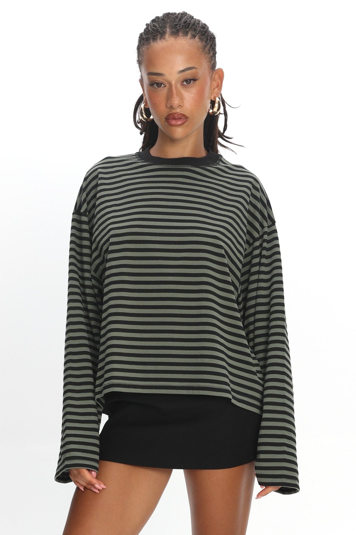 LIONESS Bloom Long Sleeve Forest Stripe
