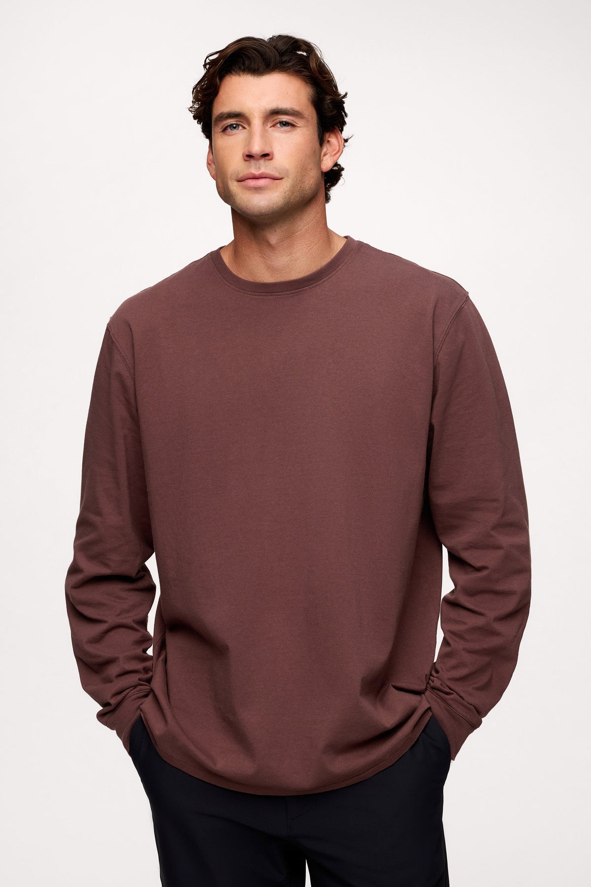 Vintage Cotton Men's Long Sleeve Everyday T-Shirt | Coffee