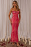 Teava Laced Waist Maxi Dress Abstract Pink