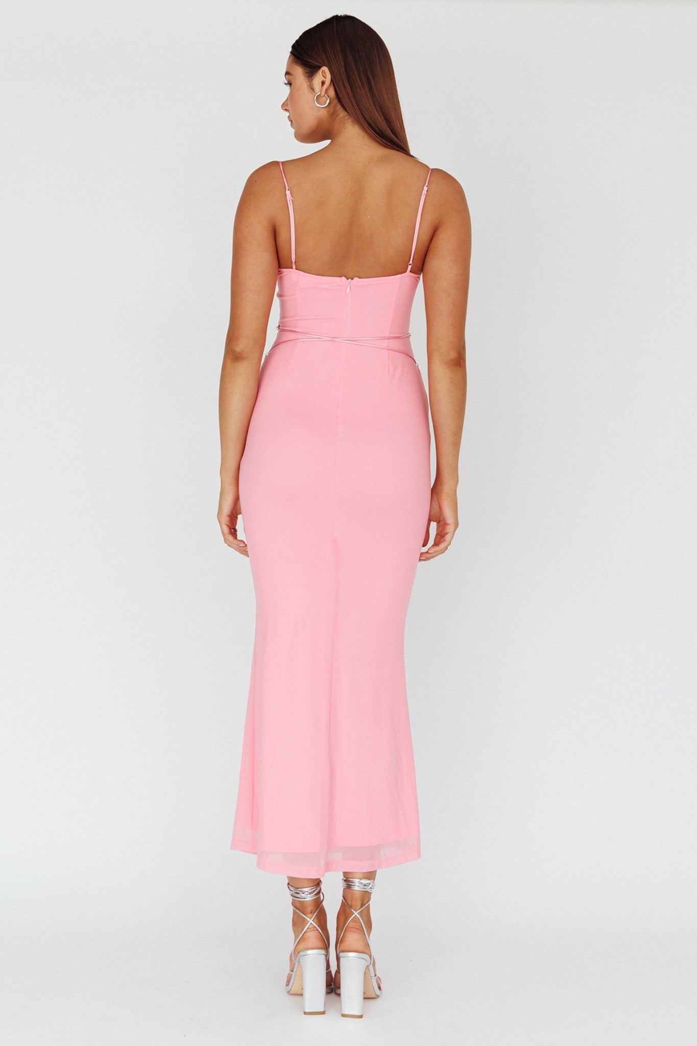 Teava Laced Waist Maxi Dress Blush Secondary image