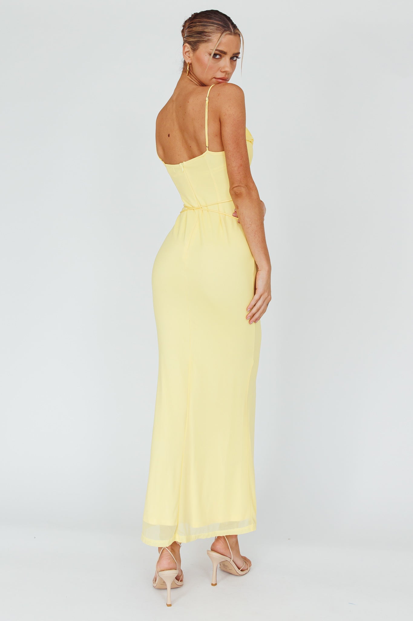 Teava Laced Waist Maxi Dress Butter Secondary image