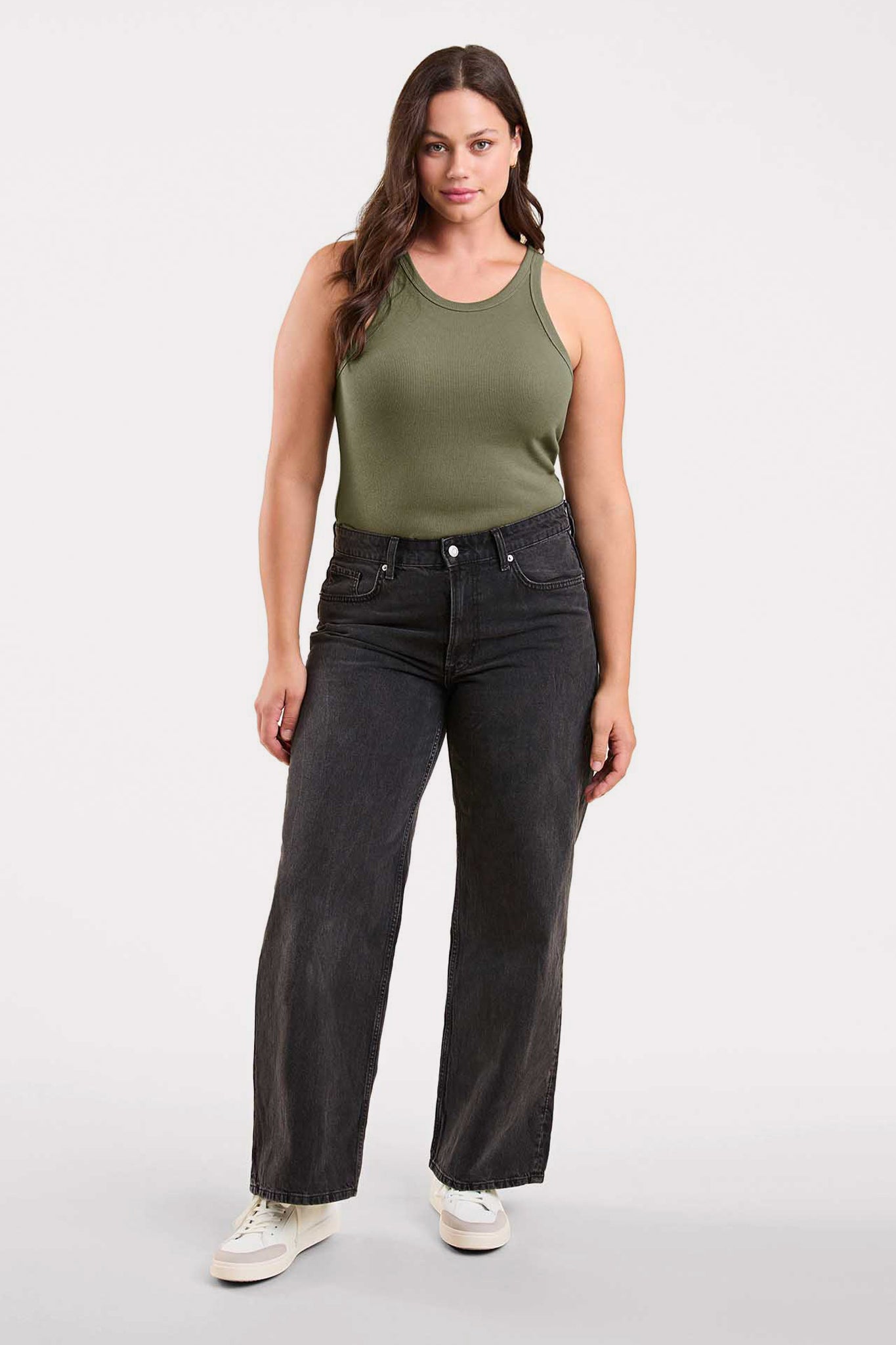 Essential Rib Tank Top | Olive