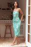 Tell Secrets Strapless Midi Dress Floral Green