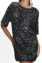Miramar Backless Sequin Dress Black Multi