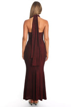 Adrielle Keyhole Halterneck Maxi Dress Wine
