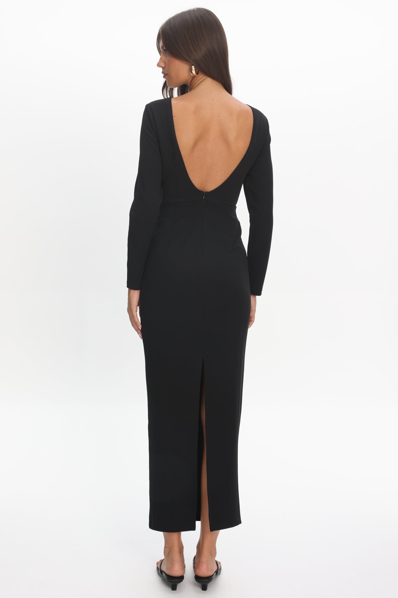 Zoa Keyhole Long Sleeve Maxi Dress Black Secondary image